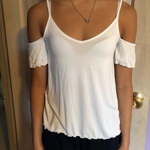 White Cold Shoulder American Eagle Shirt
